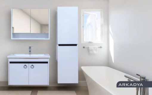 Arkadya Banyo Dolabı Takımı Lavabo ve Ayna Dahil