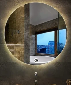 Dokunmatik Tuşlu Yuvarlak Ledli Ayna Banyo Aynası