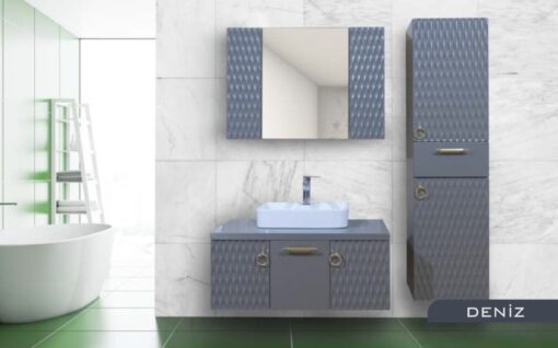 Deniz Banyo Dolabı Takım Lavabo ve Ayna Dahil