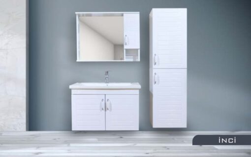 İnci Banyo Dolabı Takım Lavabo ve Ayna Dahil