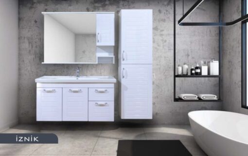 İznik Banyo Dolabı Takım Lavabo ve Ayna Dahil