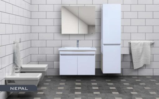 Nepal Banyo Dolabı Takım Lavabo ve Ayna Dahil