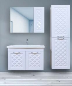 Piramit Banyo Dolabı Takım Lavabo ve Ayna Dahil