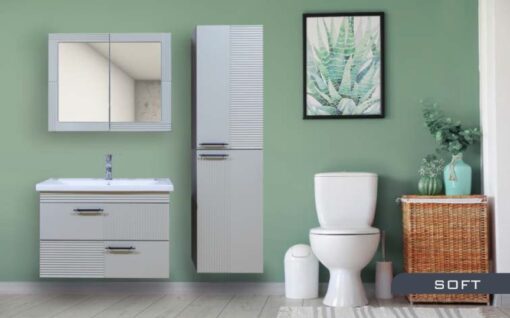 Soft Banyo Dolabı Takım Lavabo ve Ayna Dahil