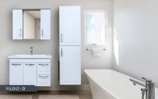 Yıldız 3 Banyo Dolabı Takım Lavabo ve Ayna Dahil